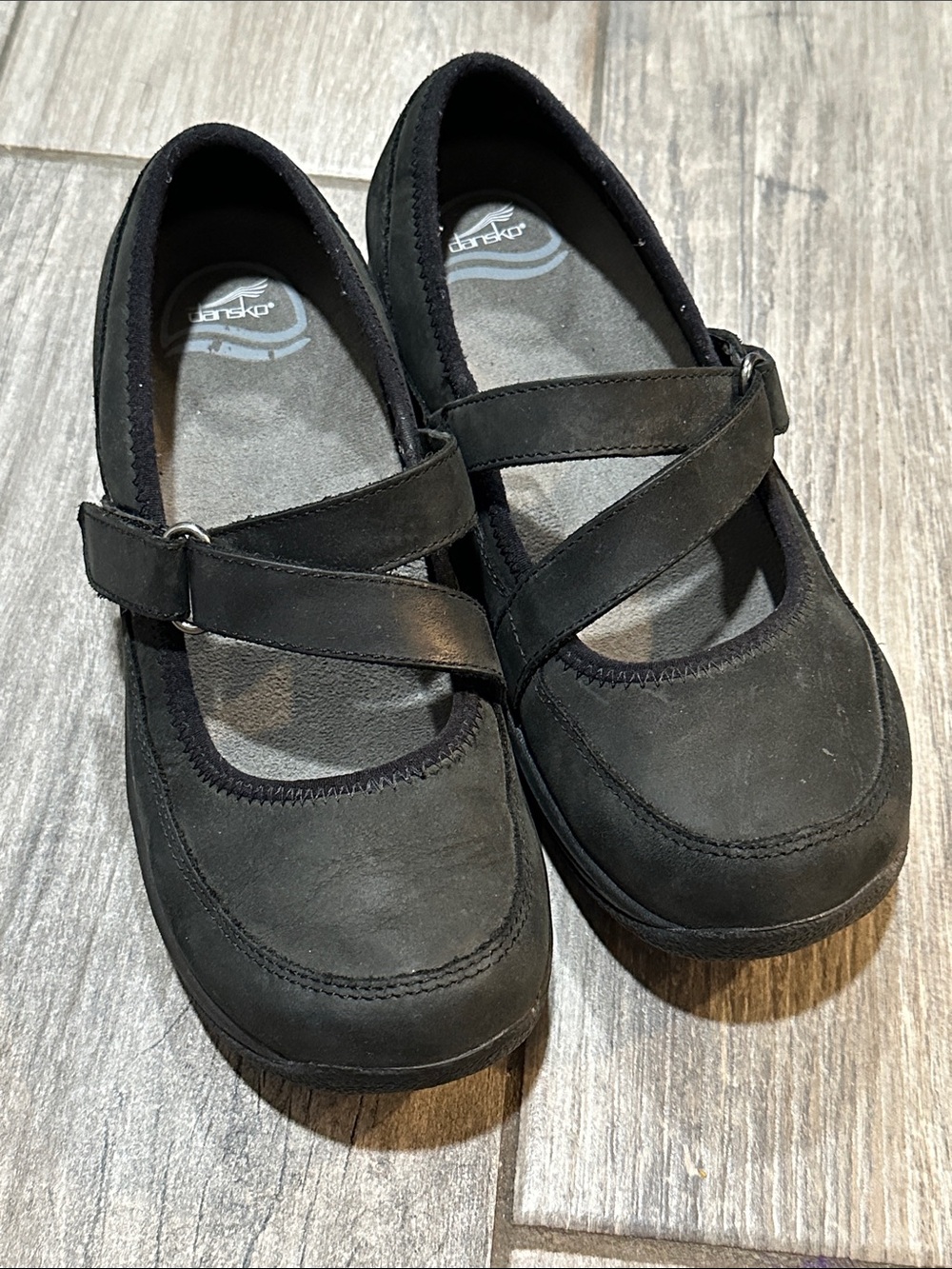 Dansko Black Cross-Strap Mary Jane Women's Dress Shoes